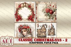 Classic Christmas Scrapbook Paper Pack-2,8x8 DIGITAL papers Product Image 5