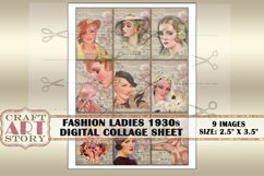 Fashion Ladies 1930s - Digital Collage Sheet Atc ACEO Product Image 5