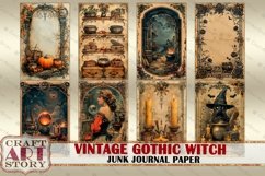 Vintage Gothic Witch Junk Journal Paper,scrapbook printables Product Image 5