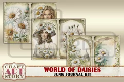 Daisies fantasy Junk Journal Pages,Vintage Floral papers Product Image 5