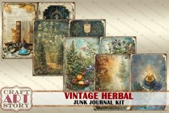 Vintage Herbal Junk Journal Pages-2,scrapbook Herb Witch Product Image 5