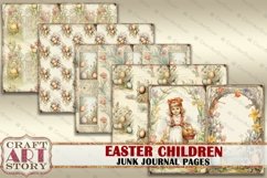 Easter children Junk Journal Kit,Printable Collage Pages Product Image 5