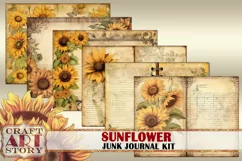 Vintage Sunflower Junk Journal Pages,nature floral papers Product Image 5