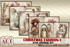 Vintage Christmas Fashion Junk Journal Kit part 1 Product Image 5