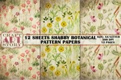 Pattern Papers 12 Sheets Shabby Botanical,Kit Backgrounds Product Image 4