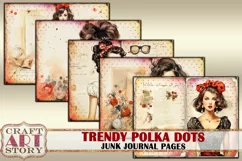 Trendy polka dots Junk Journal Kit, Collage 50s fashion Product Image 5