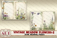 Vintage meadow flowers-2 junk journal Pages,Botanical Product Image 5