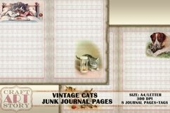 Vintage cats Junk Journal Kit,Printable Collage Pages Product Image 6