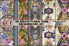 Kit Backgrounds Collage 20 Sheets floral dark Product Image 5