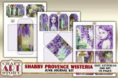 Shabby Wisteria junk journal Pages,picture collage,Digital Product Image 5
