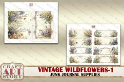 Vintage Wildflowers junk journal Supplies,Botanical Product Image 5