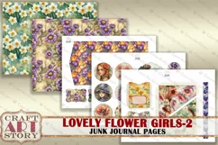 Vintage Lovely flower girls Junk Journal kit-2,scrapbooking Product Image 5