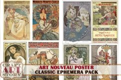 Art Nouveau Poster Ephemera Pack,Printable kit junk journal Product Image 5