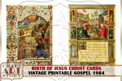 Vintage christmas nativity Birth of Jesus Christ digital Product Image 5