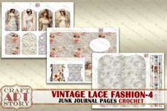 Vintage lace fashion Junk Journal Kit part 4 Crochet Product Image 5