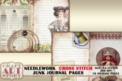 Vintage Needlework CROSS STITCH Junk Journal Printable Pages Product Image 4