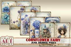 Cornflower Fairy fantasy Junk Journal Pages,fairies Product Image 5