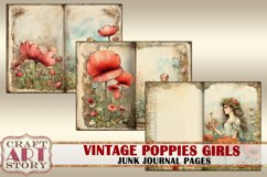 Vintage poppies girls Junk Journal Kit printables poppie Product Image 5
