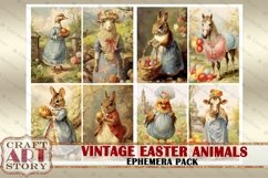 Vintage Easter animals Ephemera Pack,spring card set Product Image 5