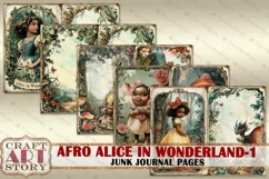 Afro Alice in Wonderland-1 Junk Journal Pages,scrapbook Product Image 5