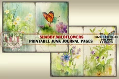Shabby Wildflowers junk journal Pages,picture collage Product Image 5