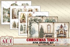 Vintage Christmas time-1 Junk Journal Kit,Printable Collage Product Image 5