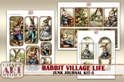 Vintage Bunny Collage Junk Journal Kit-5 Rabbit village life Product Image 6