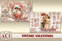 Vintage Valentines Junk Journal Kit printable,scrapbook Product Image 6