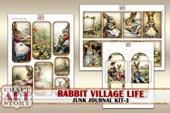 Vintage Bunny Collage Junk Journal Kit-3 Rabbit village life Product Image 6