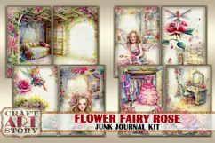 Flower Fairy Collage Junk Journal Kit Rose 24 pages Product Image 6