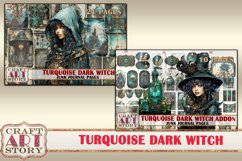Turquoise dark witch Junk Journal Pages,scrapbook printables Product Image 6
