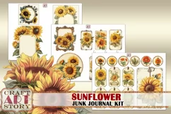 Vintage Sunflower Junk Journal Pages,nature floral papers Product Image 6