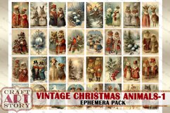 Vintage Christmas animals Ephemera Pack-1,winter images Product Image 6