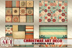 Vintage Christmas Art Deco scrapbook paper Pack, Printable Product Image 6
