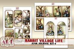 Vintage Bunny Collage Junk Journal Kit-4 Rabbit village life Product Image 6