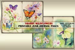 Shabby Wildflowers junk journal Pages,picture collage Product Image 6