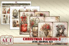 Vintage Christmas Fashion Junk Journal Kit part 3 Product Image 6