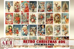 Retro Christmas Ephemera Pack,1940s papers,retro card Product Image 6