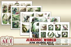 Jurassic World junk journal watercolor Kit-3,Dinosaurs Product Image 5