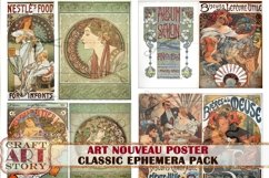 Art Nouveau Poster Ephemera Pack,Printable kit junk journal Product Image 6