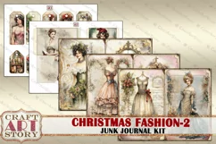 Vintage Christmas Fashion Junk Journal Kit part 2 Product Image 6