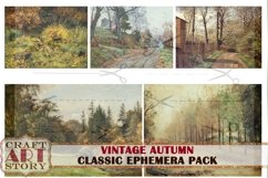 Vintage autumn painting Ephemera Pack,fall digital kit Product Image 6