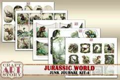 Jurassic World junk journal watercolor Kit-4,Dinosaurs Product Image 6