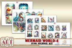 Mermaid world junk journal watercolor Kit-4,fantasy ocean Product Image 6
