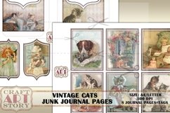 Vintage cats Junk Journal Kit,Printable Collage Pages Product Image 2