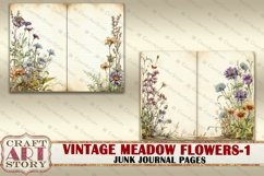 Vintage meadow flowers-1 junk journal Pages,Botanical Product Image 6