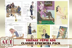Vintage Images Magazine digital Ads papers,Advertising Art Product Image 6