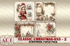 Classic Christmas Scrapbook Paper Pack-2,8x8 DIGITAL papers Product Image 6