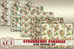 Vintage Strawberry Fantasy Junk Journal Pages, printables Product Image 6