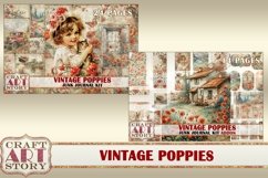 Vintage Poppies Junk Journal Kit ADDON,scrapbook Product Image 6